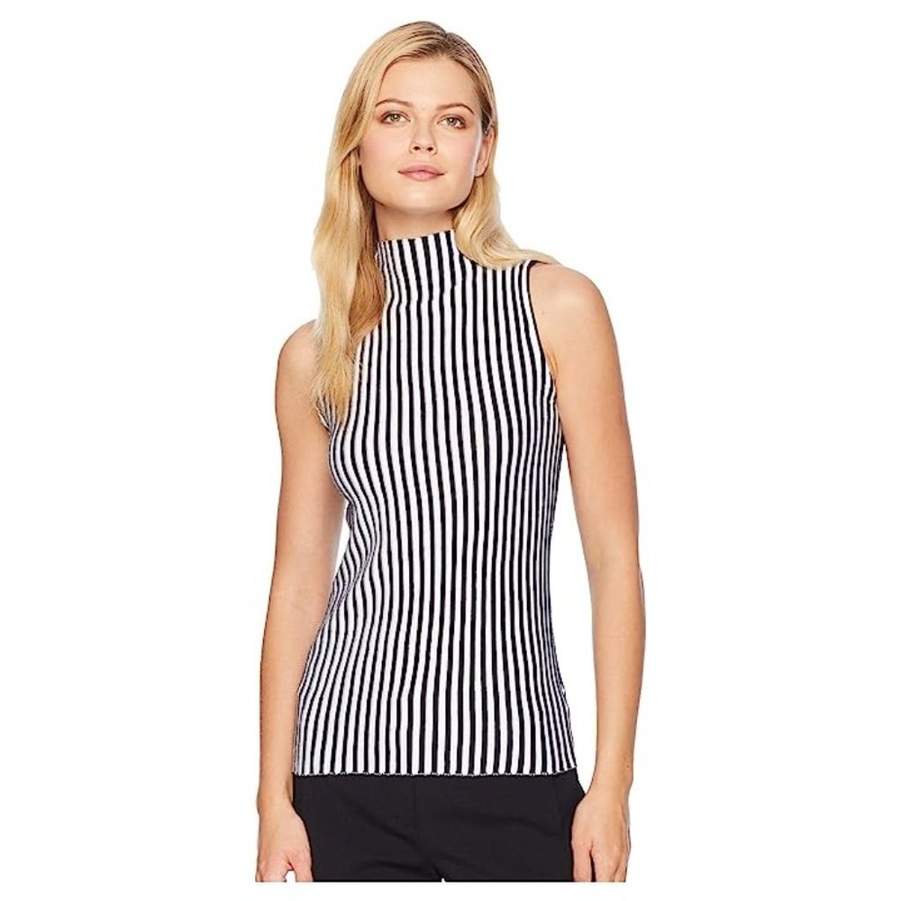 Kenneth Cole Mock Turtleneck Sleeveless Sweater